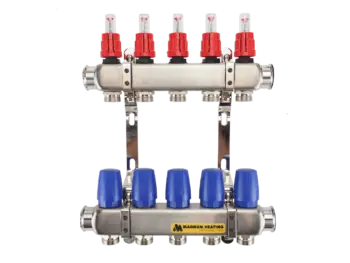 Heizkreisverteiler Edelstahlverteiler für Fußbodenheizung 2-12 Kreise