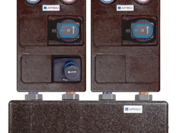Afriso Pumpengruppen-Set inklusive Verteiler - 1x Mischerkreis, 1x Direktkreis DN25 (1")