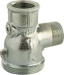 Anschluss-Stück, Eck-Durchgang (mit Prüfstopfen)