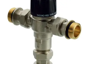 Thermostatischer Brauchwassermischer MT05 30-65°C mit Außengewinde und Rückflussverhinderern