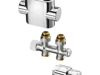 Oventrop Anschluss-Set Multiblock T und Uni SH für Badheizkörper (chrom, Durchgang)