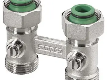 Simplex Zweirohr-Hahnblock, 3/4“ (Eurokonus)