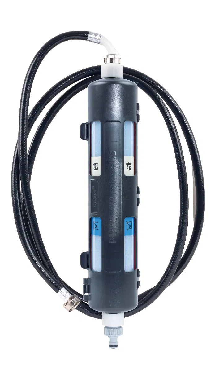 Purotap micro Vollentsalzungs-Befüllstation - Entsalzungspatrone mit Farbumschlag inkl. 2,8 m Schlauch und Wandhalterung – Bild 3