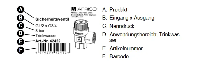 Afriso Membran-Sicherheitsventil SVW (TÜV-geprüft) für Trinkwasser 6 bar- 10 bar – Bild 4