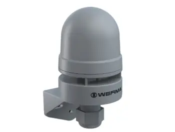 Mini Sounder Hupe 115-230 VAC GY inkl. Winkel-Kabelverschraubung