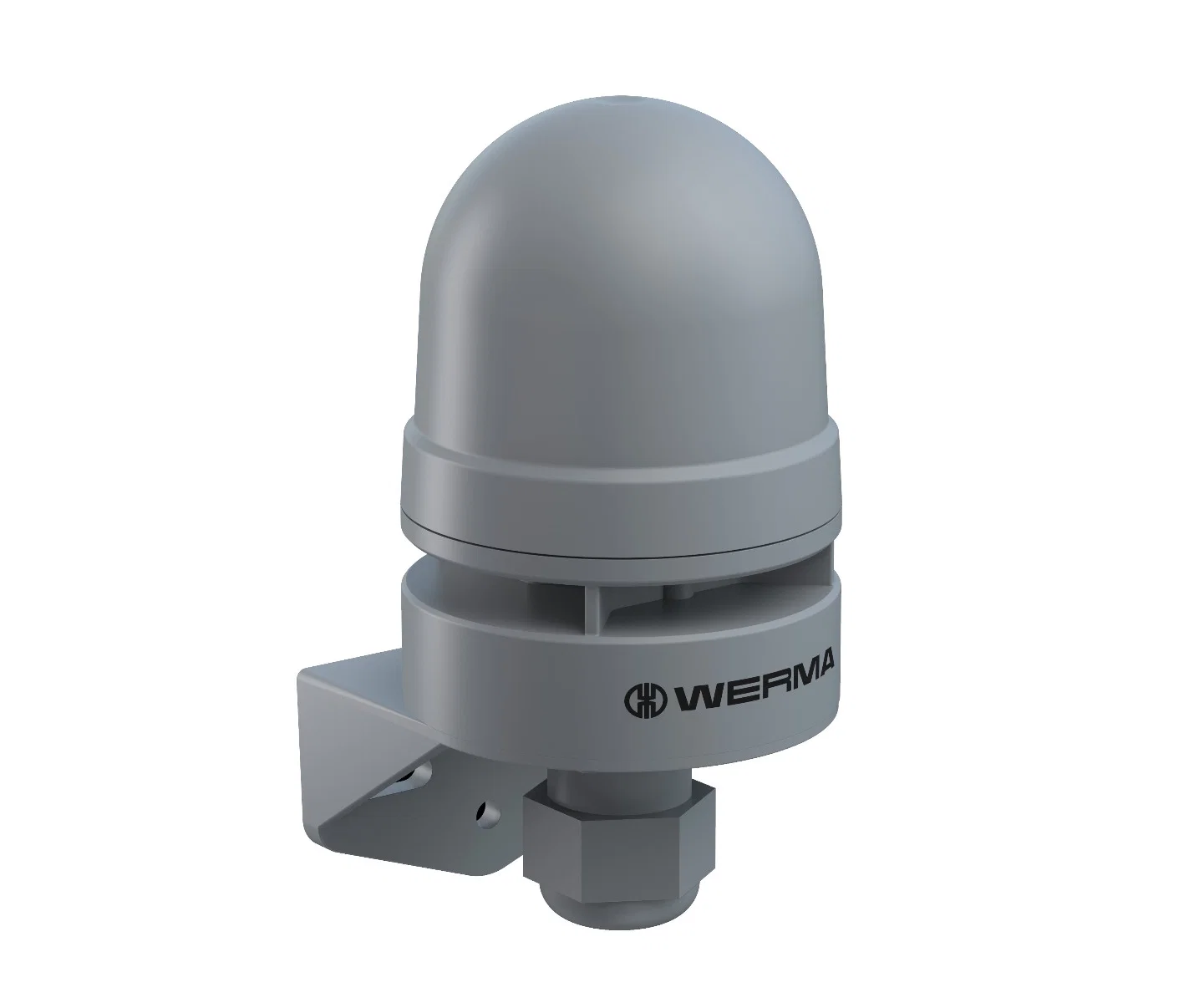Mini Sounder Hupe 115-230 VAC GY inkl. Winkel-Kabelverschraubung