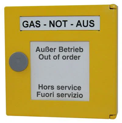 Not-Aus-Taster mit Glasscheibe Typ GNA | Gas-Not-Aus | Wandaufbau abschließbar | IP 43